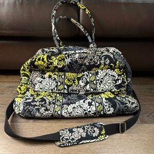 Vera Bradley Grand Weekender Duffle Bag Retired Baroque Quilted Shoulder Strap